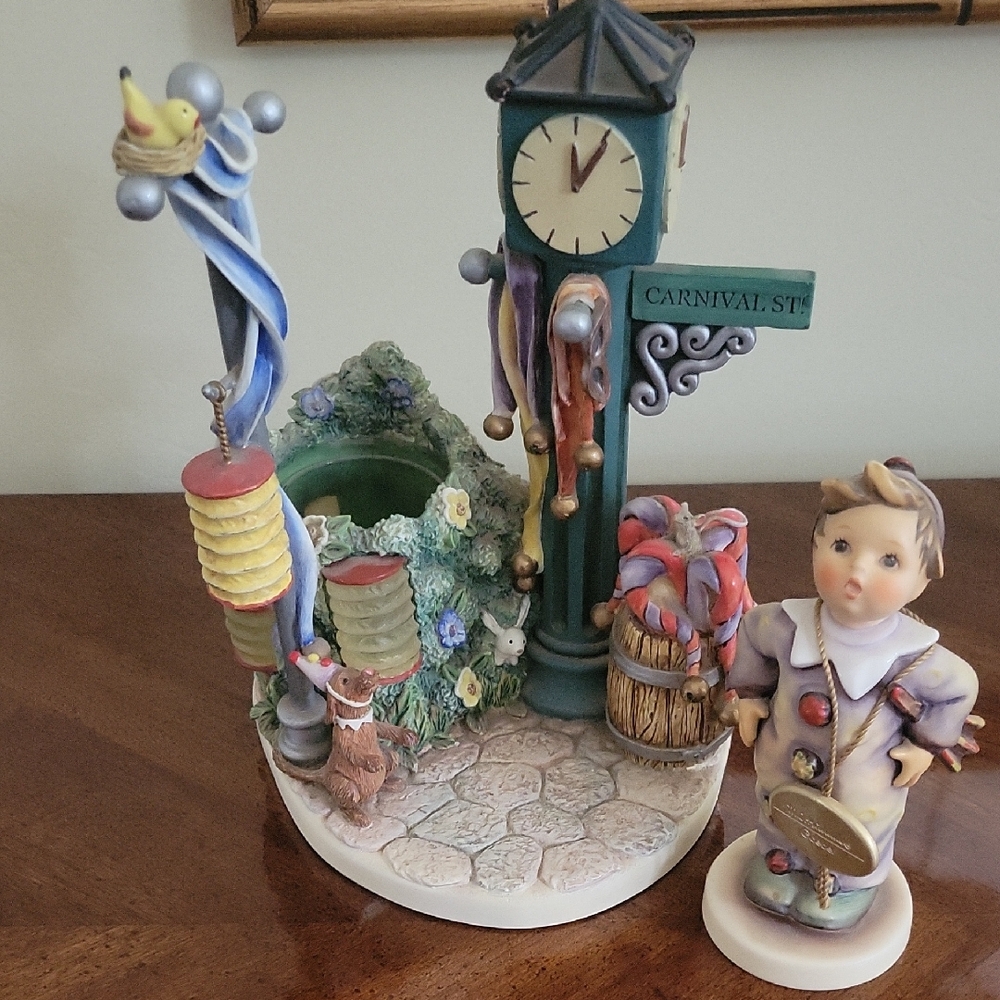 Goebel Hummel Candlelight Carnival Porcelain Base Includes Seperate Hummel Boy.